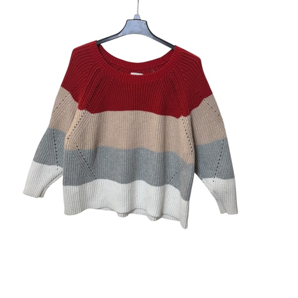 Lucky Brand Multicolor Striped Cowl Sweater 2X - Picture 4 of 15